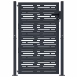 vidaXL Cancello Giardino Antracite 105x155 cm Acciaio Design Quadrato - Vista aggiuntiva 3