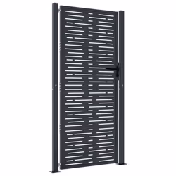 vidaXL Cancello Giardino Antracite 105x205 cm Acciaio Design Quadrato - Vista aggiuntiva 2