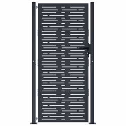 vidaXL Cancello Giardino Antracite 105x205 cm Acciaio Design Quadrato - Vista aggiuntiva 3