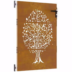 vidaXL Cancello da Giardino 85x125 cm in Acciaio Corten Design Albero - Vista aggiuntiva 2
