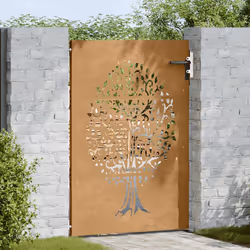 vidaXL Cancello da Giardino 85x125 cm in Acciaio Corten Design Albero - Vista aggiuntiva 3