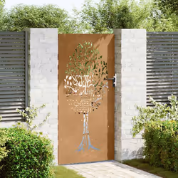 Cancello da Giardino 85x175 cm in Acciaio Corten Design Alberocod mxl 102951 - Vista aggiuntiva 3