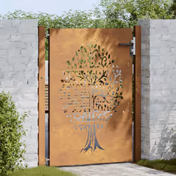 vidaXL Cancello da Giardino 105x155 cm in Acciaio Corten Design Albero - Vista aggiuntiva 3