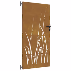vidaXL Cancello da Giardino 85x200 cm in Acciaio Corten Design Erba - Vista aggiuntiva 2