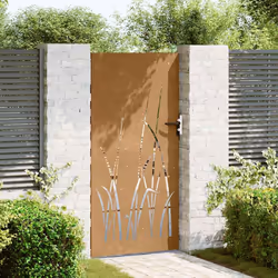 vidaXL Cancello da Giardino 85x200 cm in Acciaio Corten Design Erba - Vista aggiuntiva 3