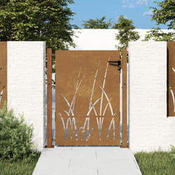Vidaxl - Cancello da Giardino 105x130 cm in Acciaio Corten Design Erba 2963