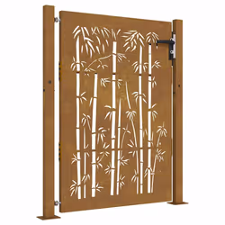 Cancello da Giardino 105x155 cm in Acciaio Corten Design Bambùcod mxl 127701 - Vista aggiuntiva 2