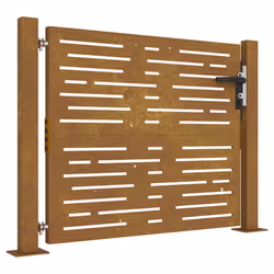 vidaXL Cancello da Giardino 105x105 cm Acciaio Corten Design Quadrato - Vista aggiuntiva 2