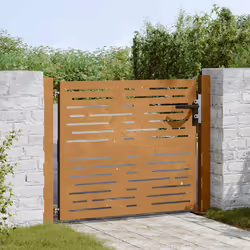 vidaXL Cancello da Giardino 105x105 cm Acciaio Corten Design Quadrato - Vista aggiuntiva 3