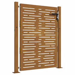 Cancello da Giardino105x155 cm Acciaio Corten Design Quadratocod mxl 79618 - Vista aggiuntiva 2
