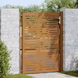 Cancello da Giardino105x155 cm Acciaio Corten Design Quadratocod mxl 79618 - Vista aggiuntiva 3