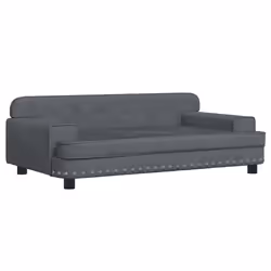 Lettino per Cani Grigio Scuro 90x53x30 cm in Vellutocod mxl 119384 - Vista aggiuntiva 2
