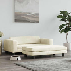 Lettino per Cani con Estensione Crema 100x50x30 cm in Velluto vidaXL201938