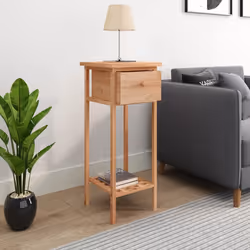 vidaXL Tavolino con Cassetto 25x25x60 cm Legno Massello di Noce - Vista aggiuntiva 3