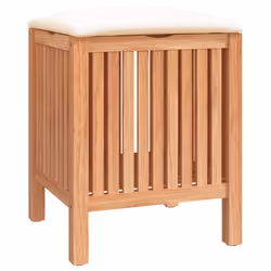 Sgabello da Bagno 40,5x40x52 cm in Legno Massello di Nocecod mxl 93456 - Vista aggiuntiva 2