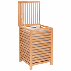 Cesto del Bucato 45x45x65 cm Legno Massello di Nocecod mxl 105626 - Vista aggiuntiva 2