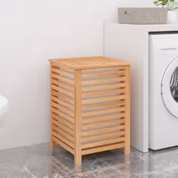 Cesto del Bucato 45x45x65 cm Legno Massello di Nocecod mxl 105626 - Vista aggiuntiva 3