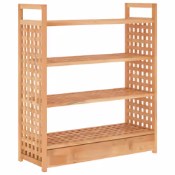 Scarpiera con Cassetto 70x27x81 cm Legno Massello di Nocecod mxl 82356 - Vista aggiuntiva 2