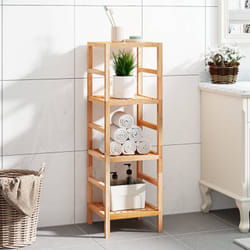 Libreria, Scaffale Portaoggetti da Bagno 35,5x35,5x112,5 cm in Legno Massello di Noce Vidaxl 9147