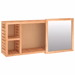 Armadietto a Specchio 80x17x34 cm in Legno Massello di Nocecod mxl 118556 - Vista aggiuntiva 2