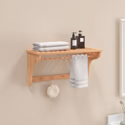 Ottimizzate lo spazio nel vostro bagno e aggiungete un aspetto rustico con questo portasciugamani in legno! Legno massello di ...