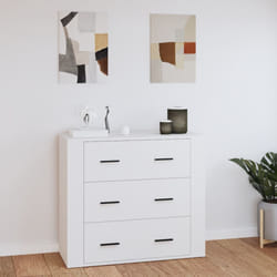 vidaXL Credenza Bianca 80x33x70 cm in Legno Multistrato