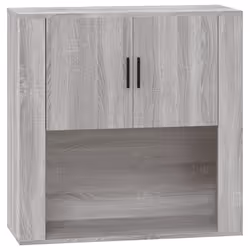 vidaXL Mobile Pensile Grigio Sonoma 80x33x80 cm in Legno Multistrato - Vista aggiuntiva 2