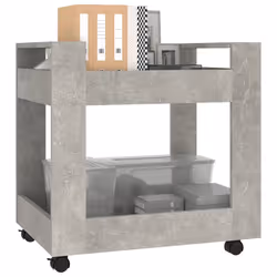 vidaXL Carrello Scrivania Grigio cemento 60x45x60 cm Legno Multistrato - Vista aggiuntiva 3
