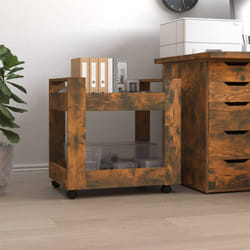 Carrello Scrivania rovere fumo 60x45x60 cm Legno Multistrato Vidaxl 9116