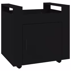 vidaXL Carrello per Scrivania Nero 60x45x60 cm in Legno Multistrato - Vista aggiuntiva 2