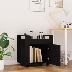 vidaXL Carrello per Scrivania Nero 60x45x60 cm in Legno Multistrato - Vista aggiuntiva 3