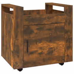 vidaXL Carrello Scrivania rovere fumo 60x45x60 cm Legno Multistrato - Vista aggiuntiva 2