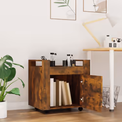 vidaXL Carrello Scrivania rovere fumo 60x45x60 cm Legno Multistrato - Vista aggiuntiva 3