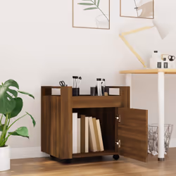 vidaXL Carrello Scrivania Rovere Marrone 60x45x60 cm Legno Multistrato - Vista aggiuntiva 3