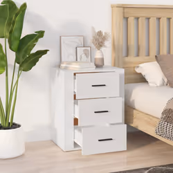 vidaXL Comodino Bianco 50x36x60 cm in Legno Ingegnerizzato - Vista aggiuntiva 3