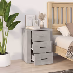 vidaXL Comodino Grigio Cemento 50x36x60 cm in Legno Multistrato - Vista aggiuntiva 3