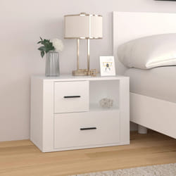vidaXL Comodino Bianco 60x36x45 cm in Legno Ingegnerizzato