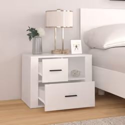 vidaXL Comodino Bianco 60x36x45 cm in Legno Ingegnerizzato - Vista aggiuntiva 3