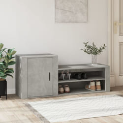 Scarpiera Salvaspazio, Portascarpe Grigio Cemento 130x35x54 cm in Legno Multistrato Vidaxl