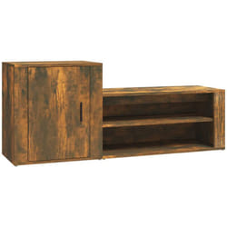 Scarpiera Rovere Fumo 130x35x54 cm in Legno Multistrato Vidaxl Marrone