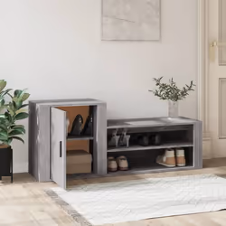 vidaXL Scarpiera Grigio Sonoma 130x35x54 cm in Legno Multistrato - Vista aggiuntiva 3