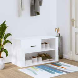 Vidaxl - Scarpiera Bianco Lucido 80x35x45 cm in Legno Multistrato