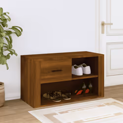 vidaXL Scarpiera Rovere Marrone 80x35x45 cm in Legno Multistrato - Vista aggiuntiva 3