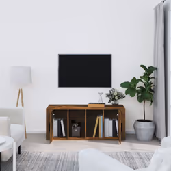 vidaXL Mobile TV Rovere Fumo 100x35x40 cm in Legno Multistrato - Vista aggiuntiva 3