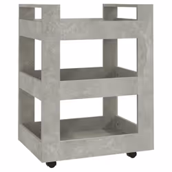 vidaXL Carrello da Cucina Grigio cemento 60x45x80 cm Legno Multistrato - Vista aggiuntiva 2