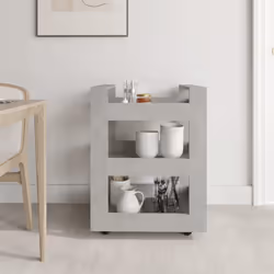 vidaXL Carrello da Cucina Grigio cemento 60x45x80 cm Legno Multistrato - Vista aggiuntiva 3