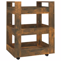 vidaXL Carrello da Cucina rovere fumo 60x45x80 cm Legno Multistrato - Vista aggiuntiva 2