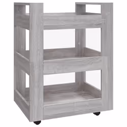 vidaXL Carrello da Cucina Grigio Sonoma 60x45x80 cm Legno Multistrato - Vista aggiuntiva 2