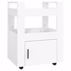 vidaXL Carrello da Cucina Bianco 60x45x80 cm in Legno Multistrato - Vista aggiuntiva 2