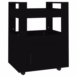 vidaXL Carrello da Cucina Nero 60x45x80 cm in Legno Multistrato - Vista aggiuntiva 2